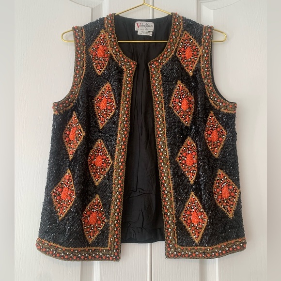 Vintage Jackets & Coats Vintage Valentina Ltd Black Orange And Gold